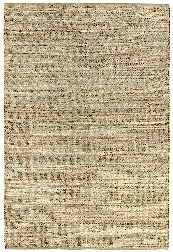 HAMID jutematta, bara, matta 100% natur, jutefiber handvävd, mjuk och hög hållfasthet för vardagsrum, matsal, sovrum, hallmatta (D1, 230 x 160 cm) 8436605077901