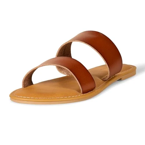 Amazon Essentials dam två band sandal platt sandal, SOLBRÄNNA, 7.5 US 840174928768