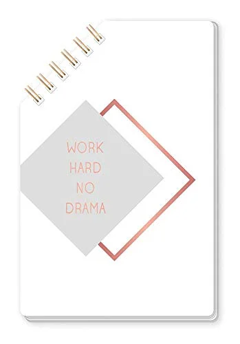 Grafik Werkstatt 63522 45 spiral 50 ark linjerat Kopparskär Work Hard no Drama 9,5 x 14,5 cm anteckningsblock, vit 4043651635227