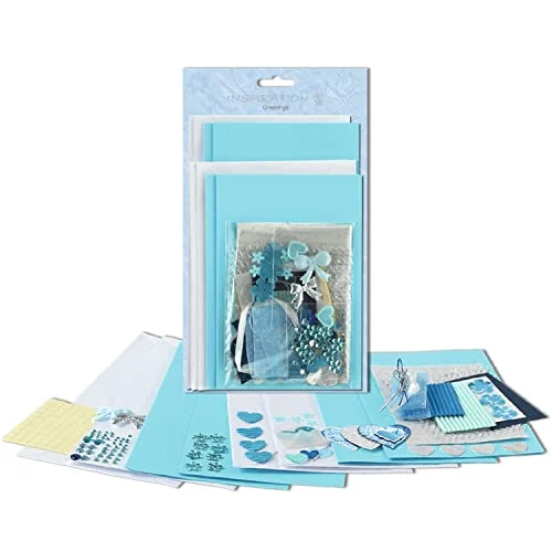 Ursus 56100014 gratulationskort set Greetings Blue Hearts, 2 x kortformat med kuvert, 100 självhäftande klistermärken, för individuell kortdesign 4008525011637 Ursus 56100014 gratulationskort set Greetings Blue Hearts, 2 x kortformat med kuvert, 100 självhäftande klistermärken, för individuell kortdesign 4008525011637