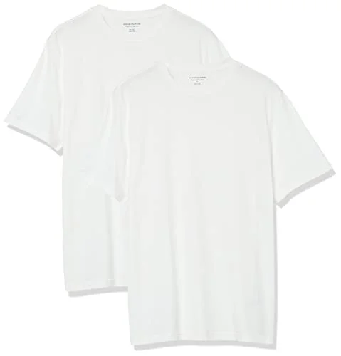 Amazon Essentials herr normal passform kortärmad rund hals t shirt, paket med 2, vit, 5X Large Big 196433598518