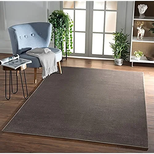 Marlon modern mjuk vardagsrumsmatta kort lugg (10 mm) brun 80 x 150 cm 4260657051879