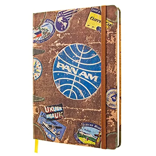 Nostalgic Art Anteckningsbok i retrostil, A5, Pan Am Travel Stickers Presentidé för reslystna, Official License Product (OLP), bullet journal dotted, vintagedesign 4036113540078