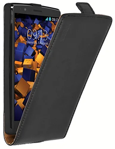mumbi äkta läder flip fodral kompatibel med LG G4 skal väska Case Wallet, svart 4251077229443
