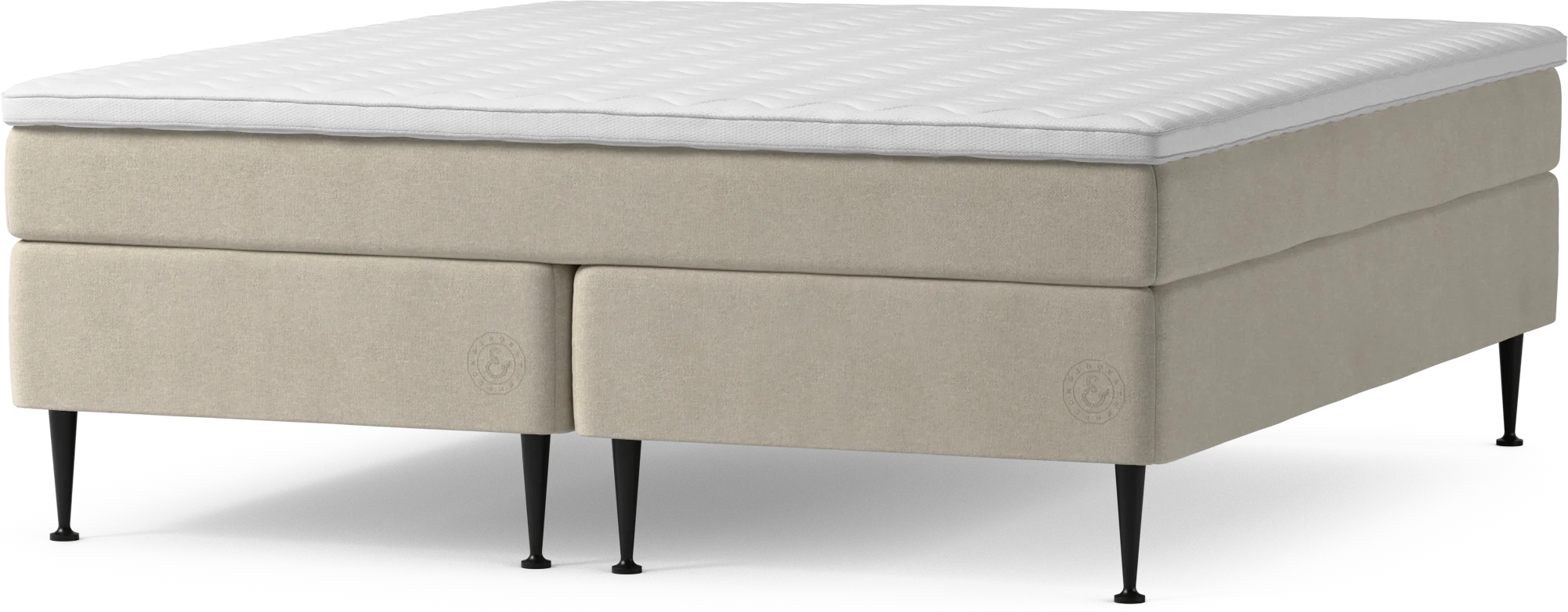 Asperö Comfort Kontinentalsäng, dubbelsäng med bäddmadrass Comfort och sängben qyRHF