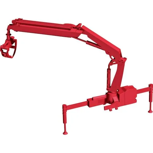 herpa 054140 Hiab laddningskran X HIPRO 232 E 3 med gripare, röd i miniatyr för hantverk samling och som en gåva 4013150054140