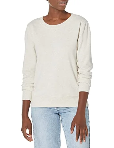 Amazon Essentials dam fransk frotté fleece rund hals sweatshirt (finns i plusstorlek), havregryn ljung, X Small 191770932902