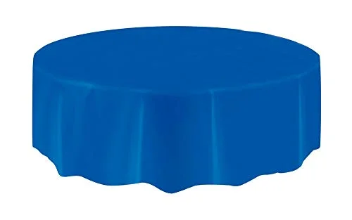 Royal Blue Solid Runt plastbordsskydd (213 cm) 1 st livfull och hållbar fest nödvändig för enkel rengöring dekoration 11179500307