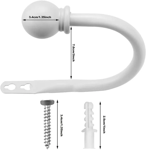 1 Pair Metal Curtain Tiebacks, Curtain Holdbacks Screw Hooks, U-shaped HY-ZR-072305889 1 Pair Metal Curtain Tiebacks, Curtain Holdbacks Screw Hooks, U-shaped HY-ZR-072305889