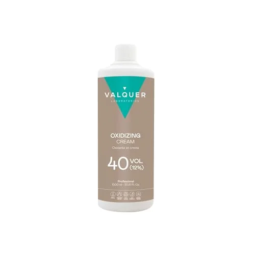 valquer profesional syrehaltig kräm stabiliserad, 40 band (12%). Permanent hårfärg användning frisör vegansk formel 1000 ml 8420212384484