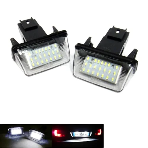 2 x LED registreringsskylt ljus vit canbus för 206 207 307 308 406 407 SW 5008 Partner Expert Rifter Traveller Proace enkel baklucka 720355808167