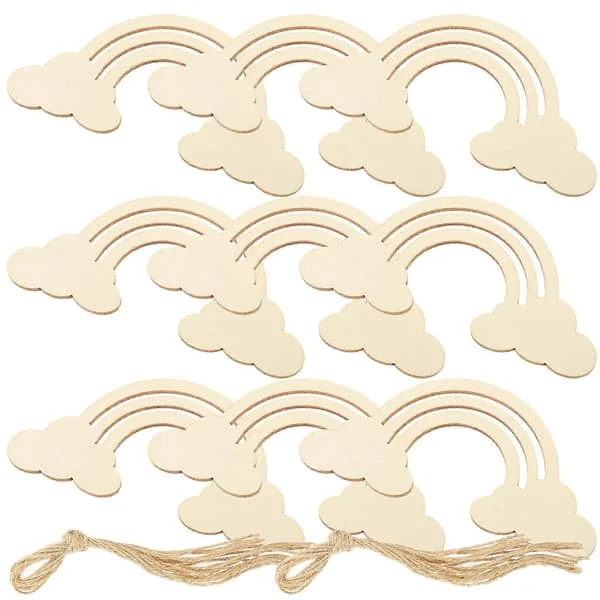 1 Set Trä Regnbåge Form Utklipp DIY Hantverk Tomma Regnbågsskivor Obehandlade Träskivor gogo-662-4412 1 Set Trä Regnbåge Form Utklipp DIY Hantverk Tomma Regnbågsskivor Obehandlade Träskivor gogo-662-4412