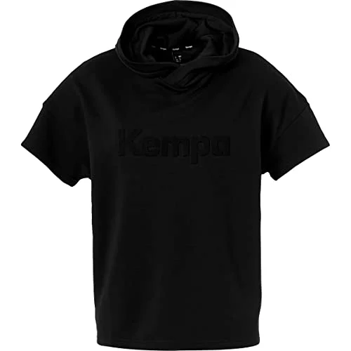 Kempa Huvtröja, dam, svart & vit, ärmlös huvtröja med huva för kvinnor, trendig överdimensionerad skärning sport, fitness, gym, träning, handboll, storlek L 4051309976301