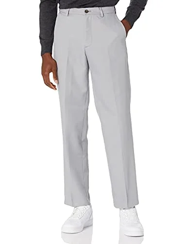 Amazon Essentials herr klassisk passform expanderbar midja platt framsida klänningsbyxa, ljusgrå, 30 B x 34 L 195111841199