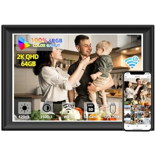 11 tum 64 GB 2K digital bildram WiFi6&5G fotoram 100 % sRGB 1920 x 1280 FHD IPS pekskärm, dela foton och videor via Frameo App, utöka lagring med USB enhet SD kort, väder, klocka 753165946040 11 tum 64 GB 2K digital bildram WiFi6&5G fotoram 100 % sRGB 1920 x 1280 FHD IPS pekskärm, dela foton och videor via Frameo App, utöka lagring med USB enhet SD kort, väder, klocka 753165946040