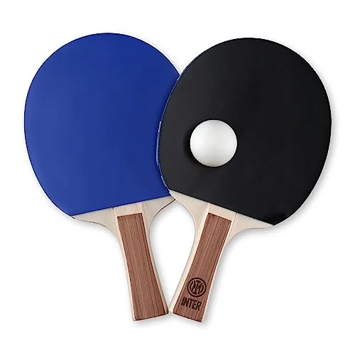 Inter Ping Pong racket med hel logotyp och två bollset Perfekt som present till barn vuxna Interister Officiell produkt 721967501989