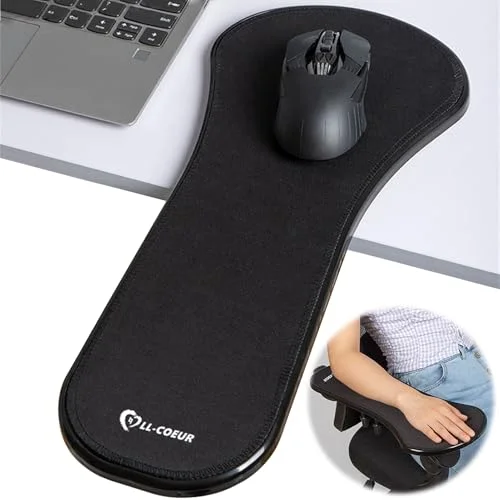 Armstöd PC matta handledsstöd ergonomiskt utformat premium justerbar datorhandled vila för bord och stol (svart) 9128661990490