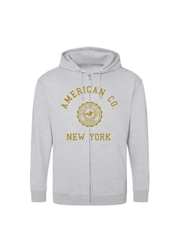 AMERICAN COLLEGE USA tröja med tryck varma kläder unisex barn pojkar och flickor casual modell ACSZW4 MELL grå 10 år, Färg: grå, �r 3666052680385