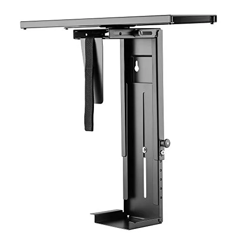 RICOO PC hållare under skrivbord datorhållare för underbord TRH 05 till 10 kg och 360 graders roterbar flexibel vridbar datorserver rack hölje bordshållare 4260201865051