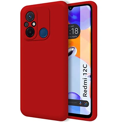 Tumundosmartphone Ultra mjukt flytande silikonfodral för Xiaomi Redmi 12C Röd färg 8434844968660