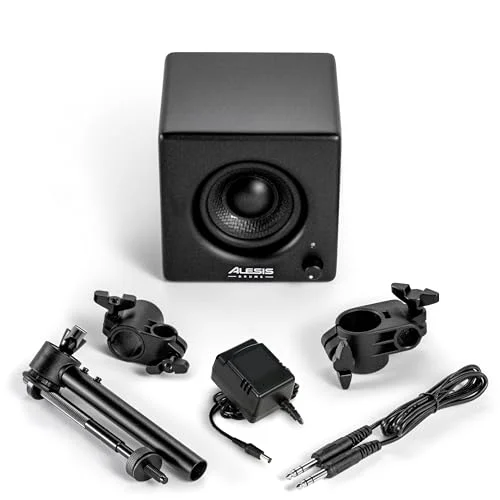 Alesis Nitro Amp 70W 3 Kompakt Trummonitorhögtalare för Övning och Lektioner, Rackmonterbar med Medföljande Klämmor 694318026496