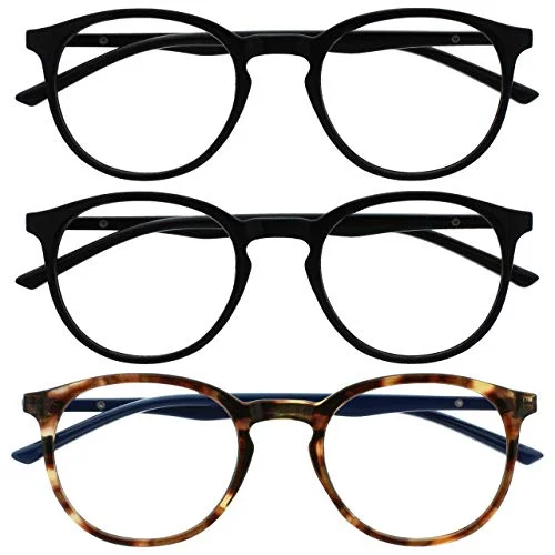 Opulize Met 3 pack blåljusblockerande läsglasögon datorspel svartbruna män kvinnor BBB60 112 +3,00 5055955361985