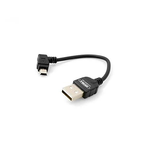 System S Mini USB kabel vinkelkontakt 90 graders vinklad adapter datakabel laddkabel, 10 cm 4250822985870