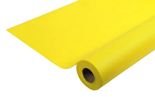 Pronappe Bordsduk R785024I engångsduk av spunbond fleece längd 50 m bredd 1,20 (per rulle) färg gul slitstark, vattenavvisande och avtorkbart tyg 3281517850242