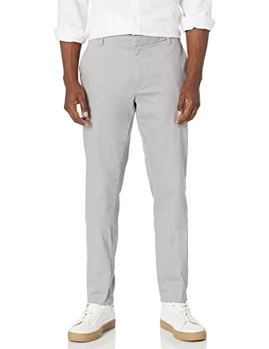 Amazon Essentials Herr Slim Fit Skrynkelbeständig platt framsida stretch Chino byxa, grå, 42 B x 29 L 196433820169