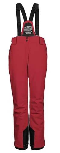 killtec Funktionella dambyxor/skidbyxor med avtagbara remmar, kantskydd och snöfall KSW 249 WMN SKI PNTS, modern röd, 42, 37559-000 4066224540681