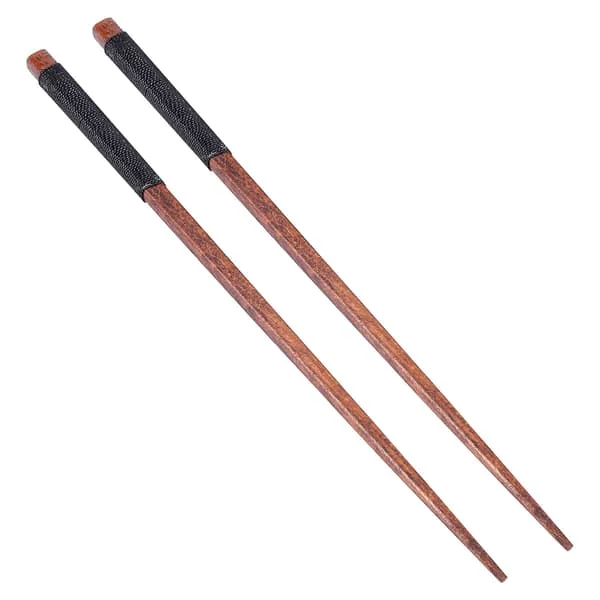 1 par japanska naturliga träpinnar värdepaket matlagningsbestick svart M-1011-12533