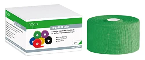 Höga Pharm Haft Color grön 6 cm x 20 m töjd, kohäsive (självhäftande) elastisk fast binde, luftgenomsläpplig, mycket elastisk, halkfri 4017949010119