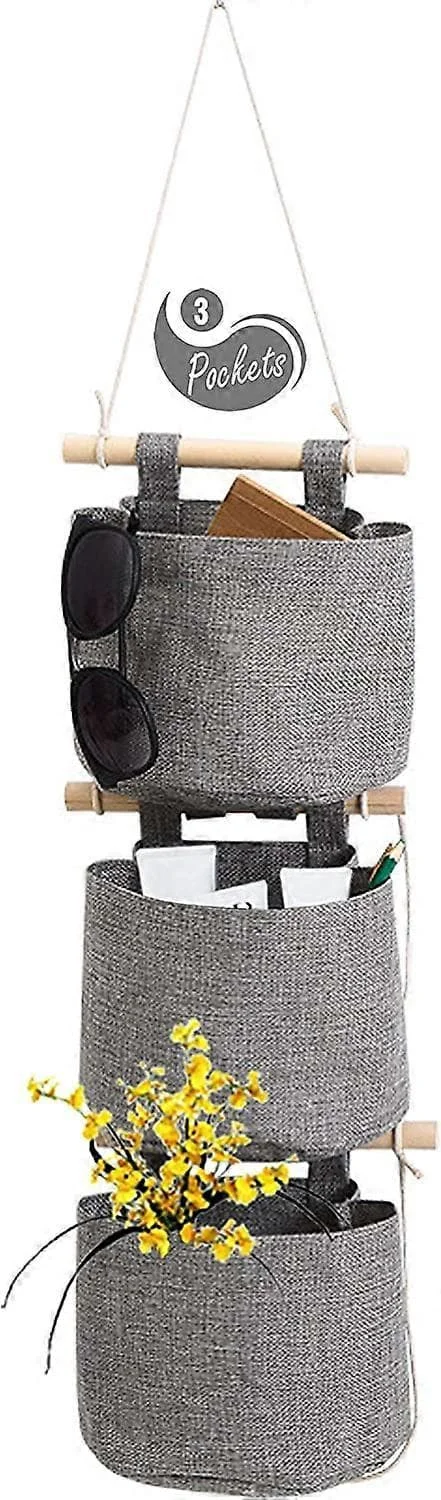 1-pack Mini Bomullslinnetyg Garderob Avtagbar Vikbar Tvättad Hängande Förvaringsväska med 3 Fickor Över Väggen Dörr Liten Organiserare för Rum Bad BAOQ-064799 1-pack Mini Bomullslinnetyg Garderob Avtagbar Vikbar Tvättad Hängande Förvaringsväska med 3 Fickor Över Väggen Dörr Liten Organiserare för Rum Bad BAOQ-064799