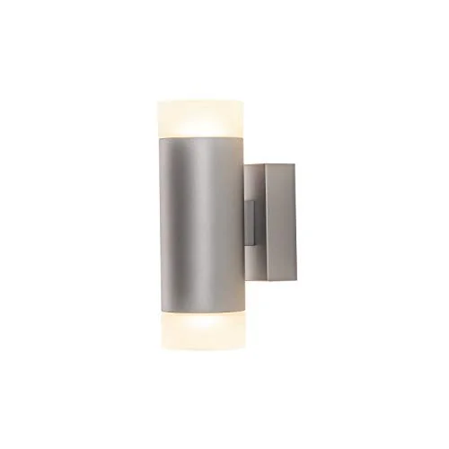 SLV Vägglampa ASTINA för inomhusbelysning av väggar, trappor, ingångar väggstrålkastare, vägglampa, upp och nedåtljus, innerlampa, designlampa, korridorlampa 2 x GU10, max. 10 W, grå 4024163231268