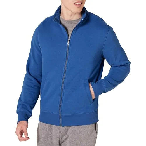 Amazon Essentials herr full zip fleece mock neck sweatshirt, blå, X Large 193548676391