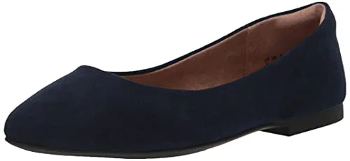 Amazon Essentials dam spetsig tå balett platt, marinblå, 43 EU Bred 840174953463