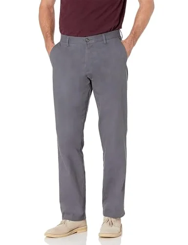 Amazon Essentials Classic Fit Wrinkle Resistant Flat Framsida Chino Pant Slip, grå (grå), W31/L30 (tillverkarens storlek: 31W x 30L) 191770045190