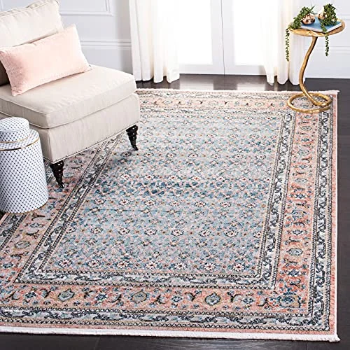 Safavieh Samtida rektangulär inomhatta, vävd, Shivan kollektion, SHV722, i blå/Rosa, 122 x 183 cm 889048866584