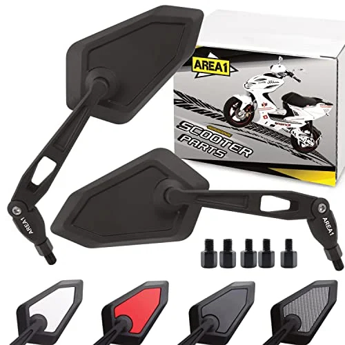 Area1 Motorskoter spegel ATV Quad backspegel set (höger + vänster) e-testad 2 x M8 höger 1 vänstergänga kompatibel med Sym Niu KSR 4061409724481