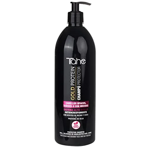 Tahe Gold Protein schampo för färgat hår, anti frisottis (1 000 ml) 8426827735635