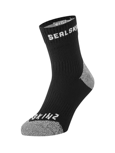 SEALSKINZ Dunton vattentät alla väder ankellängd strumpa med hydrostop svart medium, Svart, Medium 5055754464153