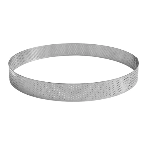 GOBEL perforerad tårta cirkel bakverkscirkel rostfritt stål Ø 26 cm höjd 3,5 professionell kvalitet tillverkad i Frankrike, silver 3325980048161