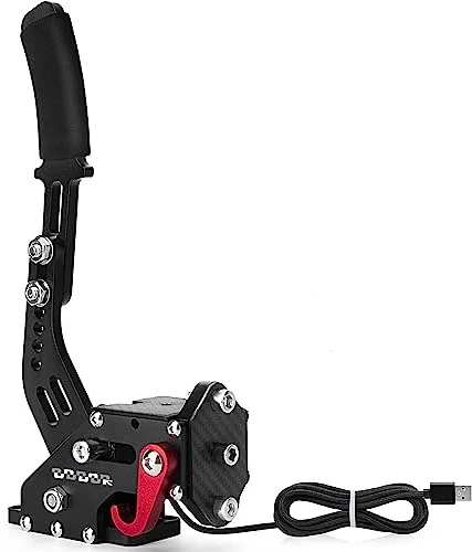 Aikeec 64 bitars PC USB handbroms, uppgradering SIM racingspel handbroms för LO GITECH G25 G27 G29 T500 T300 THRUST MASTER FANATECOSW DIRT RALLY, 2 m nylonkabel/förstärkt fjäder/svart utan klämma 8432292742832