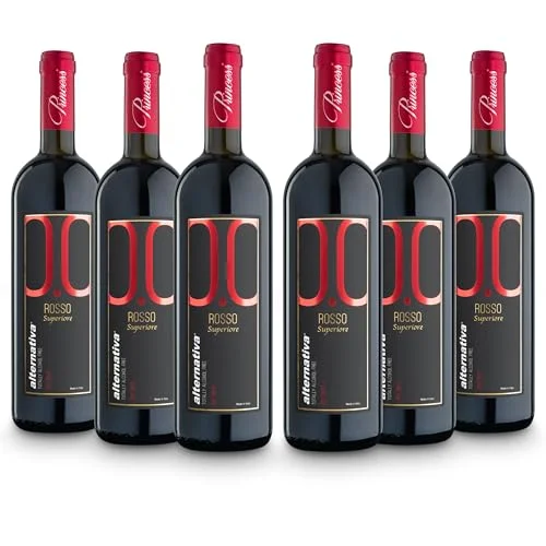 ALTERNATIVA Rosso Analcolico 0.0% Confezione da 6 Bottiglie 750ml Superiore Dry Dealcolato Italiano Senza Alcol Perfetto per Celebrazioni, Regali Alcool Free 8053808880567