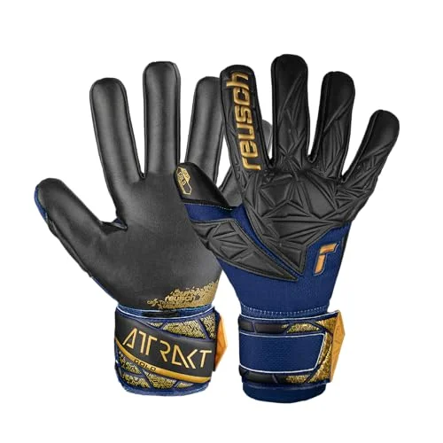 REUSCH Attrakt NC målvaktshandskar för vuxna unisex, 4411 premium blå/guld/svart, 8 4060485475874
