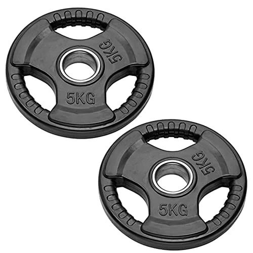 Par Olympiska skivor för skivstång och hantlar Bumper Plates 50mm Hole Gummiviktskivor 2,5 kg till 20 (2 5 skivor) 5060995500171