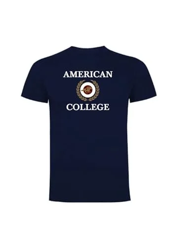AMERICAN COLLEGE USA T shirts sport andas tryckta unisex kläder barn pojkar och flickor casual modell ACTSW7 marinblå 10 år, Färg: blå, �r 3666052656625