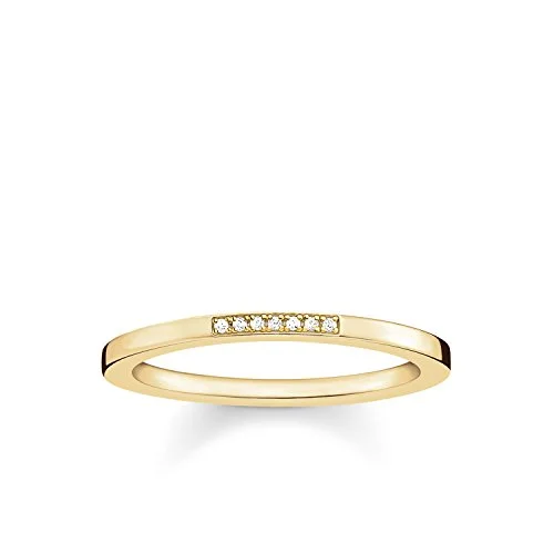 Thomas Sabo damring 925 sterlingsilver 750 gult guld förgylld Diamant pavè vit stl. 52 (16,6) D_TR0005 924 14 52, Sterlingsilver, 4051245266030