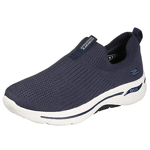 Skechers dam Go Walk Arch Fit Iconic Sneaker, Marinblå textiltrim, 37.5 EU 194428944791
