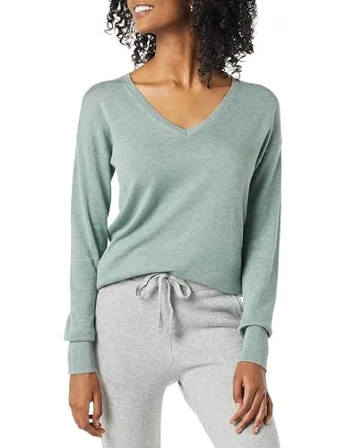 Amazon Essentials Women's Lätt långärmad V ringad tunika tröja (finns i plusstorlek), Salviagrön ljung, XL 195111565828